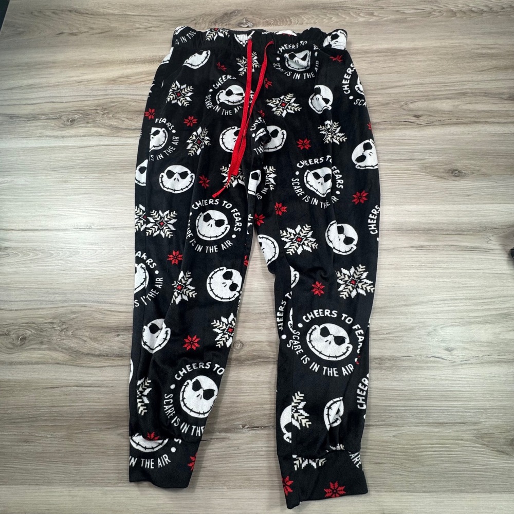 Disney‎ The Nightmare Before Christmas Jack Skellington Pajama Pants WMNS M 8/10 - Picture 1 of 9